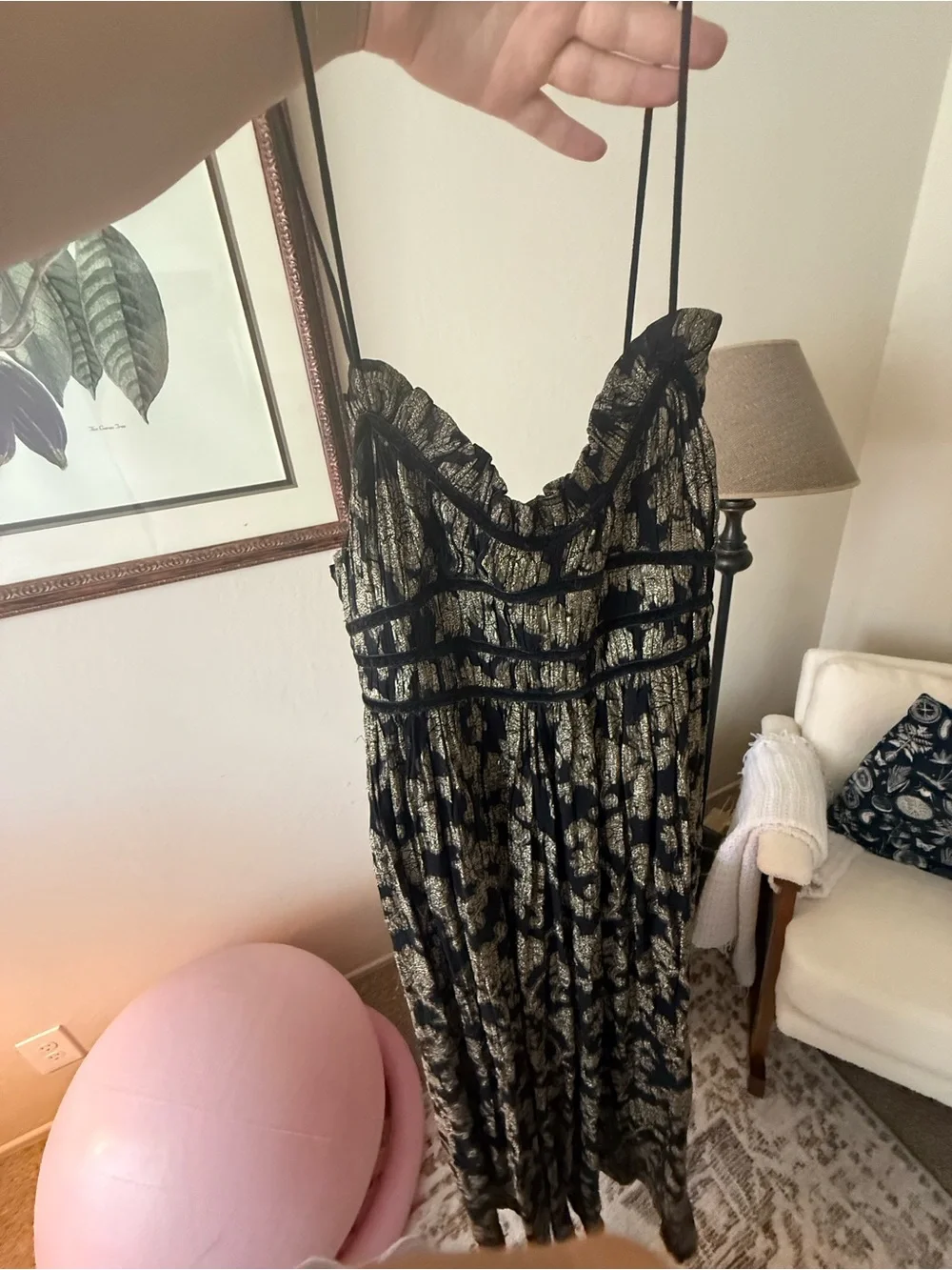 ✨free people black and gold backless Maxi Dress✨ - Picture 5 of 5